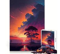 Tree by The River Sunset Puzzles for Teenagers 1000 Pieces Cognitive Workout Mind Calming Fun No Rough Edges Ideal Xmas Gift (38x52cm)