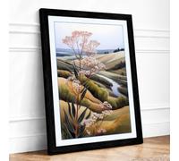 Tree by the Winding Stream Boho Framed Wall Art Print A1 (84.1×59.4cm)