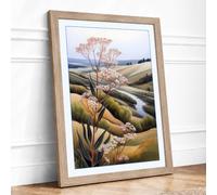Tree by the Winding Stream Boho Framed Wall Art Print A1 (84.1×59.4cm)