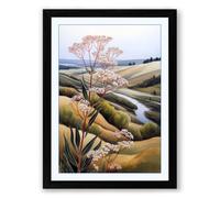 Tree by the Winding Stream Boho Framed Wall Art Print A1 (84.1×59.4cm) Black, Wall Decor for Living Room, Bedroom, Office & Home, Ready to Hang, Art Gift