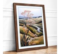 Tree by the Winding Stream Boho Framed Wall Art Print A4 (29.7×21cm)