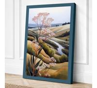 Tree by the Winding Stream Canvas Wall Art Print 18x12 Inch (46 x 30 cm)