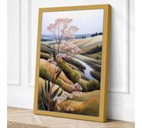 Tree by the Winding Stream Canvas Wall Art Print 24x16 Inch (61 x 41 cm)