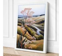 Tree by the Winding Stream Canvas Wall Art Print 24x16 Inch (61 x 41 cm)