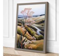 Tree by the Winding Stream Canvas Wall Art Print 30x20 Inch (76 x 51 cm)