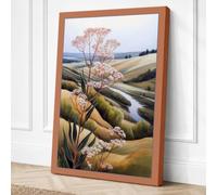 Tree by the Winding Stream Canvas Wall Art Print 36x24 Inch (91 x 61 cm)
