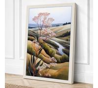 Tree by the Winding Stream Canvas Wall Art Print 36x24 Inch (91 x 61 cm)
