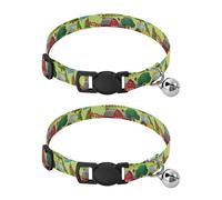 Tree Cartoon Word Green Kitten Collars 2 Pack Collar for Puppy Adjustable 10.6 to 17.1 Inches