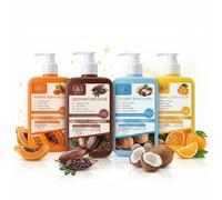 TREE CITY Body Lotion Set [4 Pack] - Cocoa, Papaya, Coconut & Vitamin C - Ceramide & Salicylic Acid Moisturiser, Oil Control, Brightening Skin Care, Pump Bottle