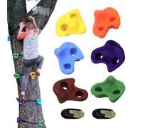 Tree Climber, Outdoor Steps, Colorful Hand Grips 3.94x3.94 inches, Wall Holders, Foot Pegs and Kids Training, Adventure Equipment for Backyard Playground Home Garden Exploration