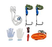Tree Climbing Gear 100kg Professional Climbing Spikes with Safety Belt & Rope, Rope Length 2.05m Climbing Spike Set Ankle Strap Length 40cm for Tree Climbing Rescue Forest Camping Fruit Picking