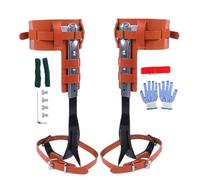 Tree Climbing Spike Set, Cowhide Leather Timber Mountaineering, 15.75x18.11 Inch Height Adjustable & Versatile Usage, Outdoor Recreation Supply for Trimming, Cutting, Fruit Picking, Orchard Management