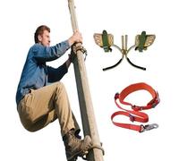 Tree Climbing Spikes Adjustable, Lineman Pole Climbing Shoes for Electricians Fruit Picking - Manganese Steel Climbing Gear with Safety Strap(550mm/21.7'')