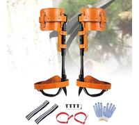 Tree Climbing Spikes Set - Adjustable Forged Steel Climbing Spurs with Leather Pads, Heavy-Duty Straps & Gloves, Arborist Equipment for Tree Work, Hunting Observation & Pole Climbing