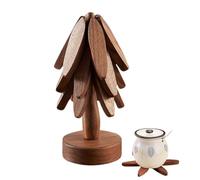 Tree Coasters - Folding Wooden Trivets | Heat Resistant Non-Slip Pot Holders