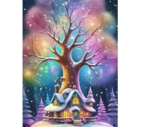 Tree Colorful House 700 Piece Jigsaw Puzzles for Adults, Fun jigsaw puzzles 700 pieces, Challenging Puzzle Perfect for Game Nights, Finished Puzzle Size is 52x38cm