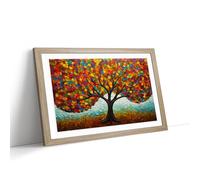 Tree Colour Field No.2 Framed Wall Art Print, Ready to Hang Picture for Living Room Bedroom Home Office, Oak A2 (66 x 48 cm)