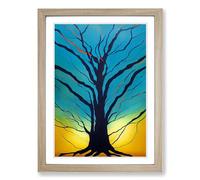 Tree Colours Vol.1 Framed Wall Art Print, Ready to Hang Picture for Living Room Bedroom Home Office, Oak A2 (48 x 66 cm)