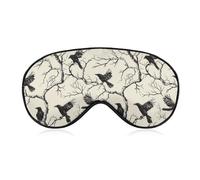 Tree Crows Branches Funny Eye Mask for Sleep with Adjustable Strap Blocks Light Eye Shade Cover