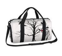 Tree Crows Skeleton Skull Sports Duffel Bags Weekend Overnight Bag Casual Tote Holdall Travel Gym Luggage Duffel Bag for Kids Girls Boys Women Men