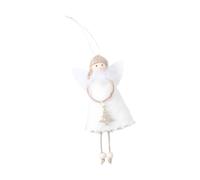 Tree Decor Cherub Holiday Ornament, Soft Fabric with Loop, White