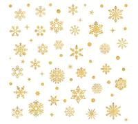 Tree Decorations Christmas Gold Blue Snowflake Cling Wall Stickers Glass Window Decoration for Home Party Wedding Christmas Xmas Tree Festival Decorations Gift