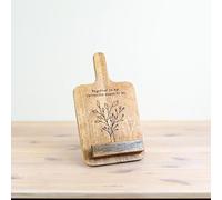 Tree Design Recipe Board with Stand 32cm - Wooden Cookbook Holder Rustic Kitchen Display Stand for Recipes