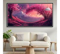 Tree Diamond Art Kits Adults, 5D Mountain Diamond Painting Kits for Adults Beginners, DIY Full Drill Gem Art Mosaic Kit, Square Crystal Embroidery Cross Stitch for Room Decor Gifts 100x200cm B0-614