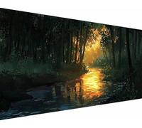 Tree Diamond Art Kits Adults, Diamond Painting River Crystal Art Kits for Kids Beginners, DIY 5D Full Drill Round Gem Dots Rhinestone Embroidery Paintings Crafts, Hobbies for Women 100x200cm tb8-0a