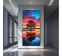 Tree Diamond Art Kits Adults, DIY 5D Large Diamond Painting Landscape Full Square Drill Crystal Art Kits 11.8x23.6 Inch, Embroidery Cross Stitch Canvas Painting by Numbers for Home Wall Decor (SQ781)