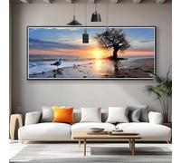 Tree Diamond Art Kits Adults Large Diamond Painting Beach, 5D Round Full Drill Crystal Art Kits for Adults Beginner, DIY Crystal Embroidery Cross Stitch Painting for Room Decor Gifts 175x70 cm P-2
