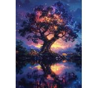Tree Diamond Art Kits Adults, Starry Sky Diamond Painting for Beginners, 5D DIY Full Drill Cross Stitch Embroidery Crystal Art Kits, Crafts for Adults Painting for Home Wall Decor 36x48 inch J-1873