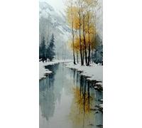Tree Diamond Art Kits Adults Winter Diamond Painting Cross Stitch Kits for Adults 48x24 in, 5D DIY Crystal Art Canvas for Painting, Rhinestones Embroidery Wall Pictures Crafts for Home Decor DZSH5756