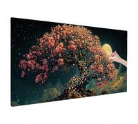 Tree Diamond Painting Kit for Beginners, Large Diamond Arts and Crafts for Adults 200x80cm, 5D DIY Crystal Art Moon Pattern, Gem Art and Hobbies for Adults Women, Christmas Decorations, Gifts Q-44