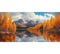Tree Diamond Painting Kit with Complete Set of Diamond Art Accessories, DIY Full Drill Embroidery Kit, Lake Diamante Gems Canvas Wall Art Crafts for Adults, Room Decor Gifts 16 x 32 in ZSHD-0351