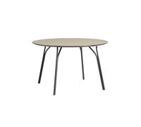 Tree Dining Table Ø120 Tabletop Beige Legs Black Woud - 5712800016543