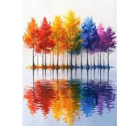 Tree DIY 5D Diamond Painting Kits for Adults, Graffiti Dimond Art for Adults, Diamond Art Kits for Beginners Round Full Drill, Gem Arts and Crafts Painting Pictures, Room Wall Decor, 80x110cm D-6606