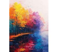 Tree DIY 5D Diamond Painting Kits for Adults, Graffiti Dimond Art for Adults, Diamond Art Kits for Beginners Round Full Drill, Gem Arts and Crafts Painting Pictures, Room Wall Decor, 40x50cm 4-6337
