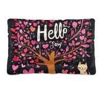 Tree Dog Hello Washable Pet Sleeping Mat Soft Comfortable Anti-Slip Bottom Kennel Pad for Medium/Large Dogs 36" x 24"