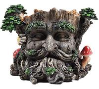 Tree Ent Face Plant Pot Holder Greenman Decorative Garden Myth Sculpture Planter H15cm