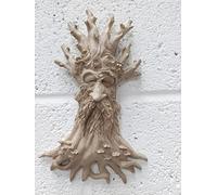 Tree Ent Face Sculpture Treeman Wall Decoration Wood Effect Hanging Plaque Garden Ornament Green Man 33cm Art