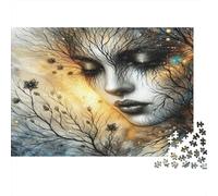 Tree Face Dream Puzzle 1000 Pieces Recycled Paper for Adults Puzzle for Adults Hard Difficult Challenging Game Fun Home Activity Great Gift Idea for Gift Giving 52x38cm/1000pcs