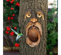Tree Faces Bird Feeder Decorations, Old Man Shape Tree Face Garden Hugger Sculpture for Yard Art Garden Lawn Outdoors and Indoors Ornament