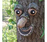 Tree Faces Decor Outdoor,Glow In Dark Tree Face Outdoor Statues,Old Man Tree Hugger Bark Ghost Decoration,Funny Tree Art Decorations,Halloween Tree Decor,Easter Creative Props (D)