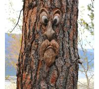 Tree Faces Decor Outdoor, Tree Face Outdoor Statues Old Man Tree Hugger Bark Ghost Face Decoration Funny Yard Art, Tree Decor for Halloween Easter Garden Creative Props