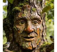 Tree Faces Decor Outdoor Whimsical Old Man Face Yard Art | Tree Ornament Garden Wall Sculpture for Garden Backyard Patio Walkway Lawn Home Entryway Flower Bed