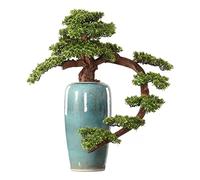 Tree Fake Plant Artificial Bonsai Tree 35.4 Inches Large Simulation Welcome Pine Bonsai Tree Indoor Living Room Decor Simulation Potted Plant With Ceramic Vase Potted Tree Artificial,