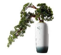 Tree Fake Plant Artificial Bonsai Tree New Chinese-Style Green Simulation Welcome Pine Bonsai Tree Large Interior Decoration Simulation Potted Plant With Ceramic Vase Potted Tree Artificial,