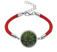 Tree Flower Landscape Illustration Lucky Red String Bracelet Rope Bracelet Handmade