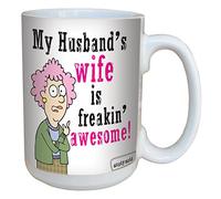 Tree-Free Greetings 15-Ounce (443ml) Ceramic Mug with Full-Sized Handle, Aunty Acid My Husband's Wife, Multi-Colour, 8.13 x 12.7 x 12.7 cm
